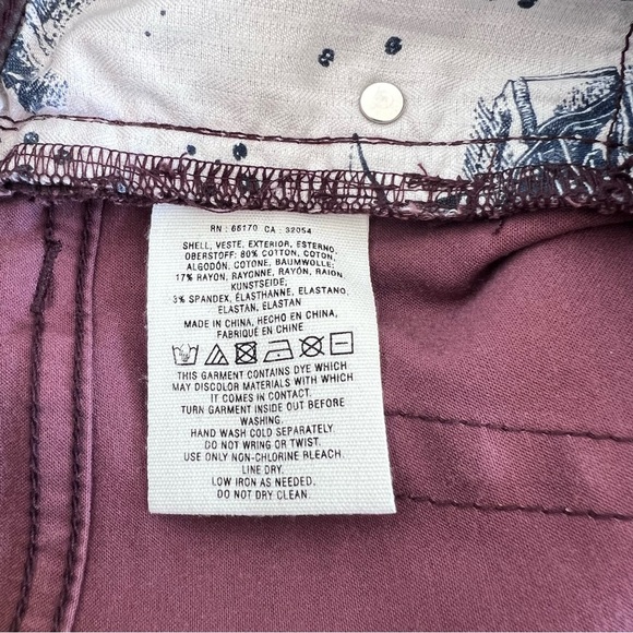 Anthro | Pilcro and the Letterpress Script Coated Lace Up Ankle Pants Wine - Picture 10 of 16